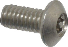 Value Collection - #8-32 UNC Pin In Torx Drive, Button Screw - Grade 18-8 Stainless Steel, Uncoated, 3/8" Length Under Head - Industrial Tool & Supply