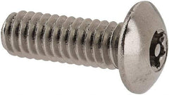 Value Collection - #8-32 UNC Pin In Torx Drive, Button Screw - Grade 18-8 Stainless Steel, Uncoated, 1/2" Length Under Head - Industrial Tool & Supply