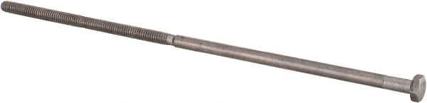 Value Collection - 1/4-20 UNC, 9" Length Under Head Hex Head Cap Screw - Partially Threaded, Grade 18-8 Stainless Steel, Uncoated, 7/16" Hex - Industrial Tool & Supply