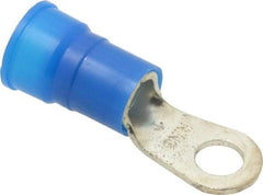 3M - 6 AWG Partially Insulated Crimp Connection Circular Ring Terminal - 1/4" Stud, Copper Contact - Industrial Tool & Supply