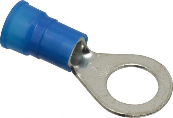 3M - 6-6 AWG Partially Insulated Crimp Connection Circular Ring Terminal - 1/2" Stud, Copper Contact - Industrial Tool & Supply