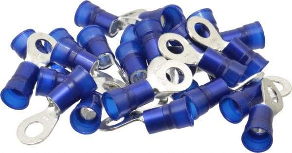 3M - 6-6 AWG Partially Insulated Crimp Connection Circular Ring Terminal - 5/16" Stud, Copper Contact - Industrial Tool & Supply