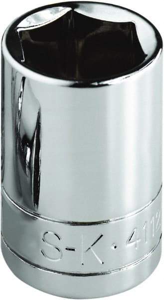 SK - 1-3/8", 1/2" Drive, Standard Hand Socket - 6 Points, Steel, Chrome Finish - Industrial Tool & Supply