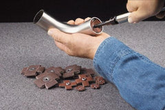 Made in USA - 60 Grit, Medium Grade, Aluminum Oxide Cross Pad - 6" Long x 2" Wide x 2" Thick, Cloth Backed, X Backing Weight, 8 Ply, 7,500 Max RPM - Industrial Tool & Supply