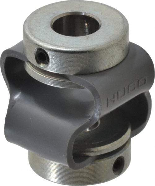 Huco - 5/16" Max Bore Diam, Flexible Flex P Double Loop Coupling - 27mm OD, Polyurethane - Industrial Tool & Supply
