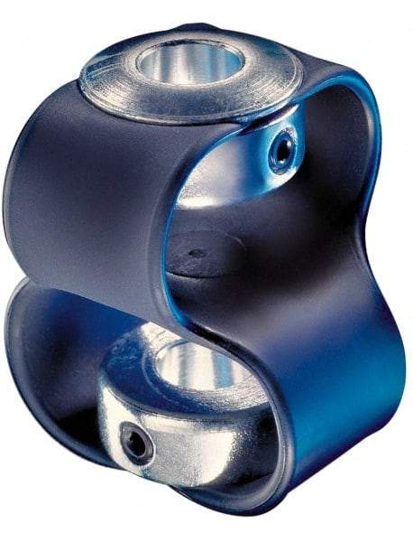Huco - 9/16" Max Bore Diam, Flexible Flex P Double Loop Coupling - 54mm OD, Polyurethane - Industrial Tool & Supply