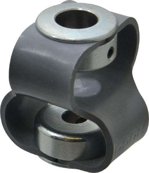 Huco - 1/2" Max Bore Diam, Flexible Flex P Double Loop Coupling - 48mm OD, Polyurethane - Industrial Tool & Supply