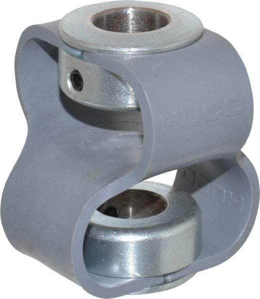 Huco - 1/2" Max Bore Diam, Flexible Flex P Double Loop Coupling - 48mm OD, Polyurethane - Industrial Tool & Supply