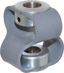 Huco - 1/2" Max Bore Diam, Flexible Flex P Double Loop Coupling - 48mm OD, Polyurethane - Industrial Tool & Supply