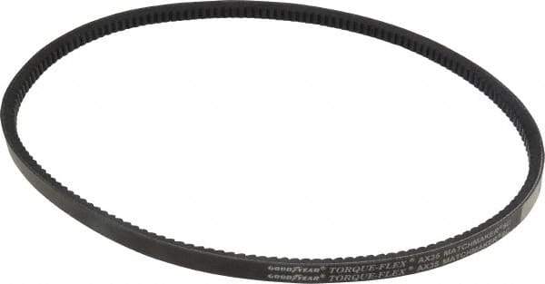 Continental ContiTech - Section AX, 37" Outside Length, V-Belt - Fiber Reinforced Vytracord, Torque-Flex, No. AX35 - Industrial Tool & Supply