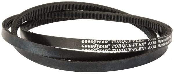 Continental ContiTech - Section AX, 80" Outside Length, V-Belt - Fiber Reinforced Vytracord, Torque-Flex, No. AX78 - Industrial Tool & Supply