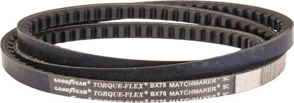 Continental ContiTech - Section BX, 78" Outside Length, V-Belt - Fiber Reinforced Vytracord, Torque-Flex, No. BX75 - Industrial Tool & Supply