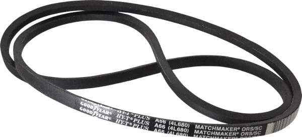 Continental ContiTech - Section A, 68" Outside Length, V-Belt - Wingprene Rubber-Impregnated Fabric, HY-T Matchmaker, No. A66 - Industrial Tool & Supply