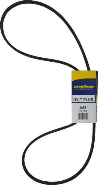 Continental ContiTech - Section A, 70" Outside Length, V-Belt - Wingprene Rubber-Impregnated Fabric, HY-T Matchmaker, No. A68 - Industrial Tool & Supply