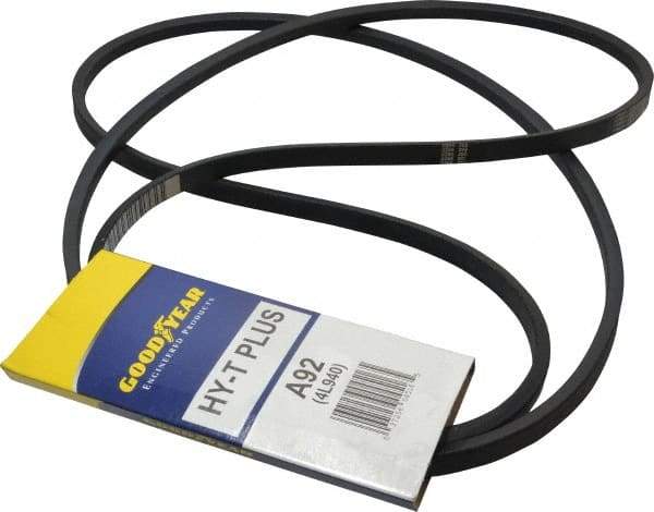 Continental ContiTech - Section A, 94" Outside Length, V-Belt - Wingprene Rubber-Impregnated Fabric, HY-T Matchmaker, No. A92 - Industrial Tool & Supply