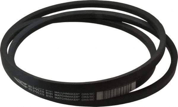 Continental ContiTech - Section B, 104" Outside Length, V-Belt - Wingprene Rubber-Impregnated Fabric, HY-T Matchmaker, No. B101 - Industrial Tool & Supply