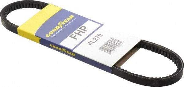 Continental ContiTech - Section 4L, 27" Outside Length, V-Belt - High Traction Rubber, Fractional HP, No. 4L270 - Industrial Tool & Supply