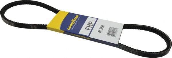 Continental ContiTech - Section 4L, 38" Outside Length, V-Belt - High Traction Rubber, Fractional HP, No. 4L380 - Industrial Tool & Supply