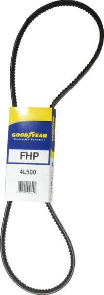 Continental ContiTech - Section 4L, 50" Outside Length, V-Belt - High Traction Rubber, Fractional HP, No. 4L500 - Industrial Tool & Supply