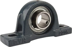 Value Collection - 5-1/2" OALBall Bearing Pillow Block - Cast Iron - Industrial Tool & Supply