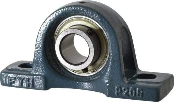 Value Collection - 6-3/16" OALBall Bearing Pillow Block - Cast Iron - Industrial Tool & Supply
