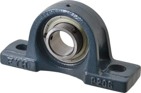 Value Collection - 6-3/16" OALBall Bearing Pillow Block - Cast Iron - Industrial Tool & Supply