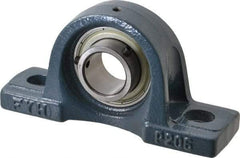 Value Collection - 6-3/16" OALBall Bearing Pillow Block - Cast Iron - Industrial Tool & Supply
