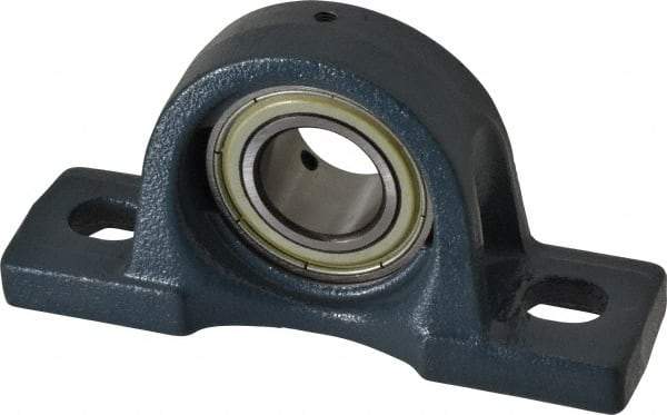 Value Collection - 6-3/16" OALBall Bearing Pillow Block - Cast Iron - Industrial Tool & Supply