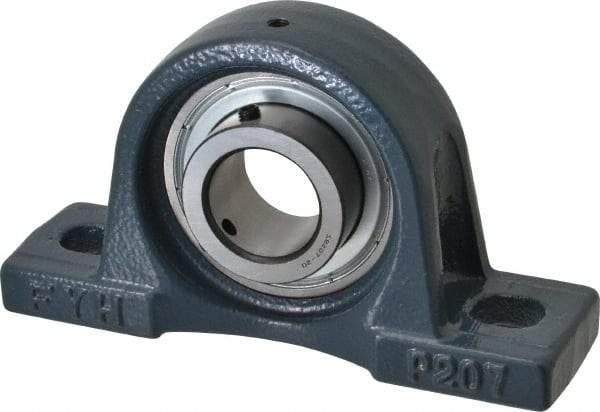 Value Collection - 6-3/4" OALBall Bearing Pillow Block - Cast Iron - Industrial Tool & Supply