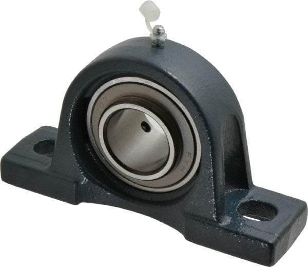 Value Collection - 6-3/4" OALBall Bearing Pillow Block - Cast Iron - Industrial Tool & Supply