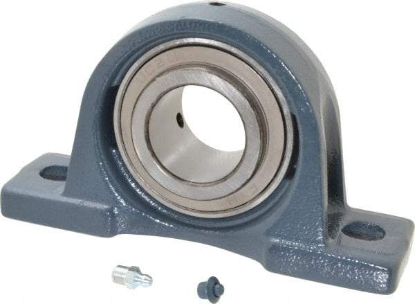 Value Collection - 8-13/16" OALBall Bearing Pillow Block - Cast Iron - Industrial Tool & Supply
