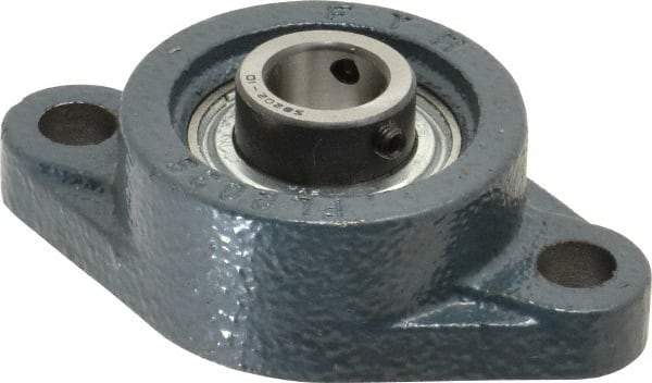 Value Collection - 3-7/8" OALBall Bearing Pillow Block - Cast Iron - Industrial Tool & Supply