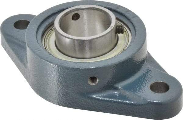 Value Collection - 5-9/16" OALBall Bearing Pillow Block - Cast Iron - Industrial Tool & Supply