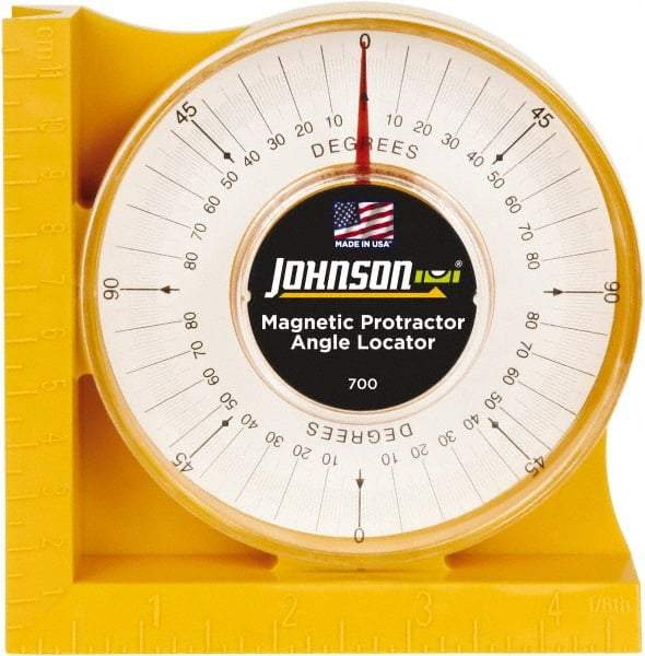 Johnson Level & Tool - (4) 90° Measuring Range, Magnetic Base Protractor - Accuracy Up to 0.30° - Industrial Tool & Supply