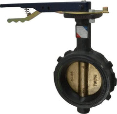 NIBCO - 4" Pipe, Wafer Butterfly Valve - Lever Handle, Ductile Iron Body, Buna-N Seat, 200 WOG, Aluminum Bronze Disc, Stainless Steel Stem - Industrial Tool & Supply