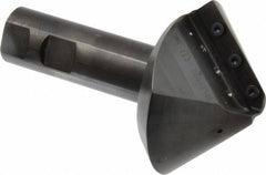 Cutting Tool Technologies - 90° Included Angle, 2.96" Max Cut Diam, 2.96mm Body Diam, 1" Shank Diam, Indexable Countersink - 1.23" LOC, 6 Square Inserts, SPEH 322 Insert Style, Positive Rake, Series PLC - Industrial Tool & Supply