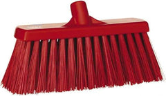 Vikan - 12" Heavy Duty Synthetic Push Broom - 2" Bristle Length, Plastic Block, European Threaded Handle Connection - Industrial Tool & Supply