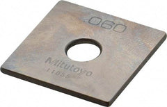 Mitutoyo - 0.06" Square Steel Gage Block - Accuracy Grade 0, Includes Certificate of Inspection - Industrial Tool & Supply