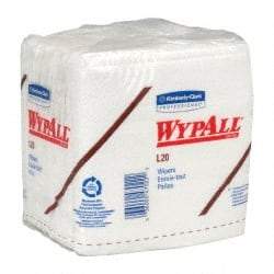 WypAll - L20 1/4 Fold General Purpose Wipes - Poly Pack, 12-1/2" x 12-1/2" Sheet Size, White - Industrial Tool & Supply