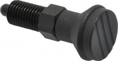 Gibraltar - M12x1.5, 17mm Thread Length, 6mm Plunger Diam, Knob Handle Indexing Plunger - Plunger Style A, 20mm Body Length, 56mm OAL, Steel - Industrial Tool & Supply