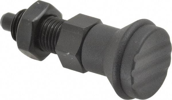Gibraltar - 3/8-24, 15mm Thread Length, 5mm Plunger Diam, Knob Handle Indexing Plunger - Plunger Style B, 17mm Body Length, 47mm OAL, Steel - Industrial Tool & Supply