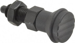 Gibraltar - 3/8-24, 15mm Thread Length, 5mm Plunger Diam, Knob Handle Indexing Plunger - Plunger Style B, 17mm Body Length, 47mm OAL, Steel - Industrial Tool & Supply