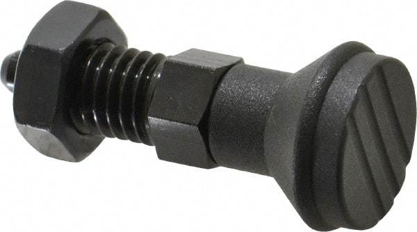 Gibraltar - 1/2-13, 17mm Thread Length, 6mm Plunger Diam, Knob Handle Indexing Plunger - Plunger Style B, 20mm Body Length, 56mm OAL, Steel - Industrial Tool & Supply