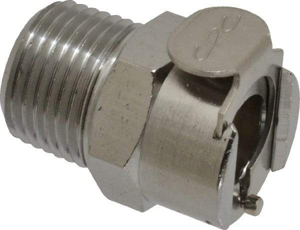 CPC Colder Products - 3/8 NPT Brass, Quick Disconnect, Valved Coupling Body - 250 Max psi, -40 to 180°F, 1.14" OAL x 0.89" Overall Height, Chrome Plated - Industrial Tool & Supply