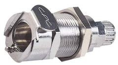 CPC Colder Products - PTF Brass, Quick Disconnect, Valved Panel Mount Coupling Body - 250 Max psi, -40 to 180°F, 1.87" OAL x 0.89" Overall Height, Chrome Plated - Industrial Tool & Supply