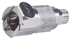 CPC Colder Products - PTF Brass, Quick Disconnect, Valved Inline Coupling Body - 250 Max psi, -40 to 180°F, 1.87" OAL x 0.89" Overall Height, Chrome Plated - Industrial Tool & Supply