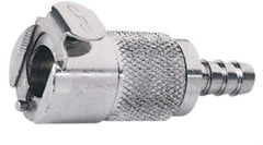 CPC Colder Products - 3/8" Inside Tube Diam, Brass, Quick Disconnect, Hose Barb Valved Inline Coupling Body - 250 Max psi, -40 to 180°F, 2" OAL x 0.89" Overall Height, Chrome Plated - Industrial Tool & Supply