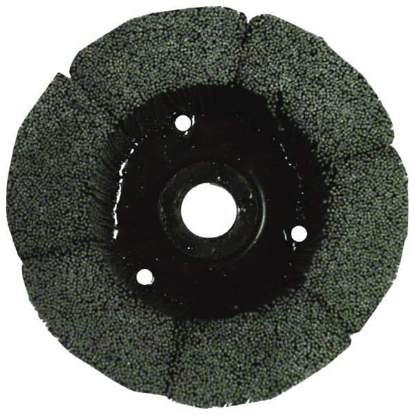 Osborn - 3" 320 Grit Silicon Carbide Crimped Disc Brush - Extra Fine Grade, Plain Hole Connector, 1-1/2" Trim Length, 3/4" Shank Diam, 7/8" Arbor Hole - Industrial Tool & Supply