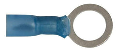 3M - 16-14 AWG Partially Insulated Crimp Connection Circular Ring Terminal - 3/8" Stud, Copper Contact - Industrial Tool & Supply