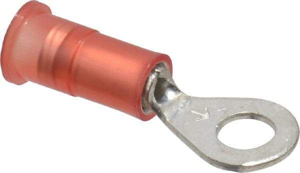 3M - 22-18 AWG Partially Insulated Crimp Connection Circular Ring Terminal - #8 Stud, Copper Contact - Industrial Tool & Supply